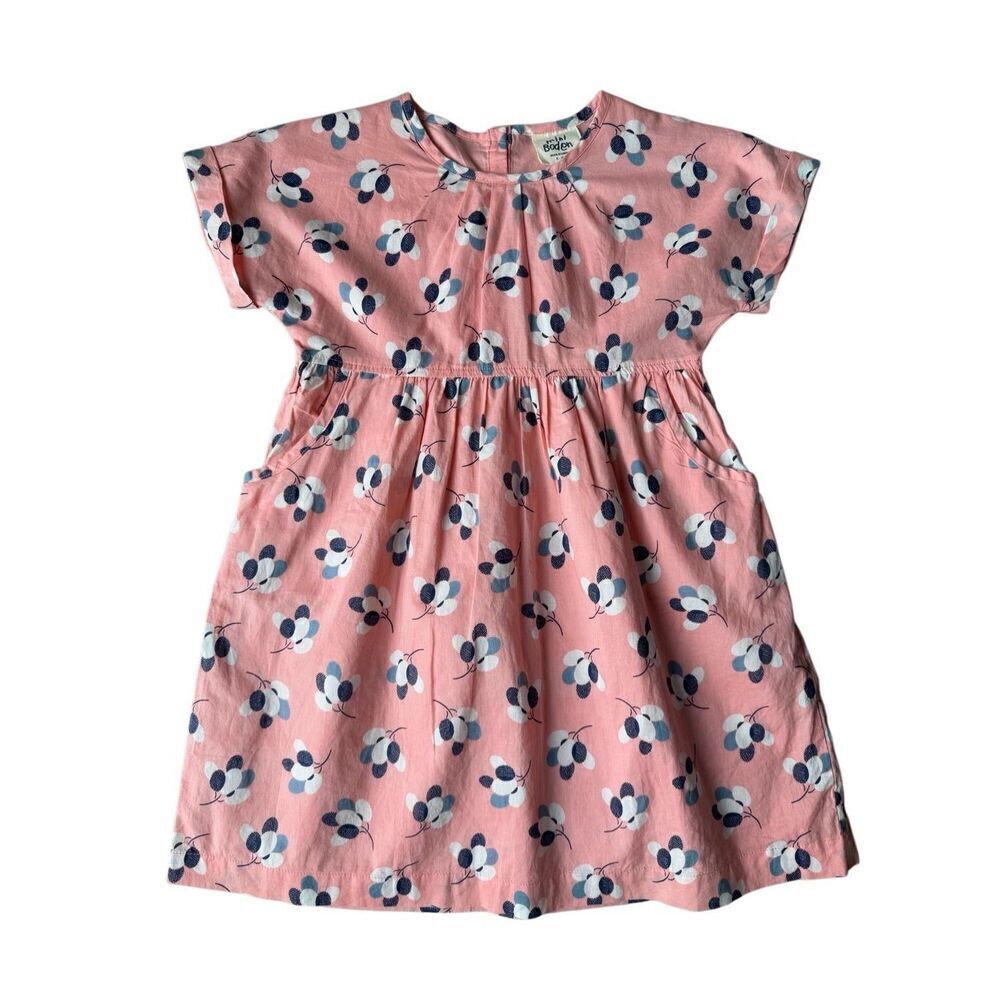 Mini Boden 100% Cotton Pink Floral Spring & Summer Dress Size 5-6Y Girls